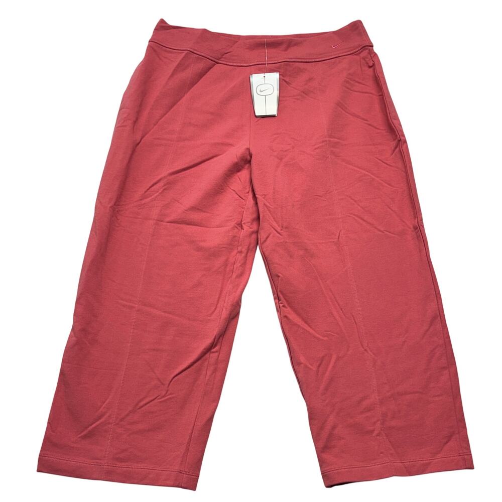 Vintage Y2K Nike Wide Leg Pants Womens XL Pink Cropped NWT Athletic Lounge 2001